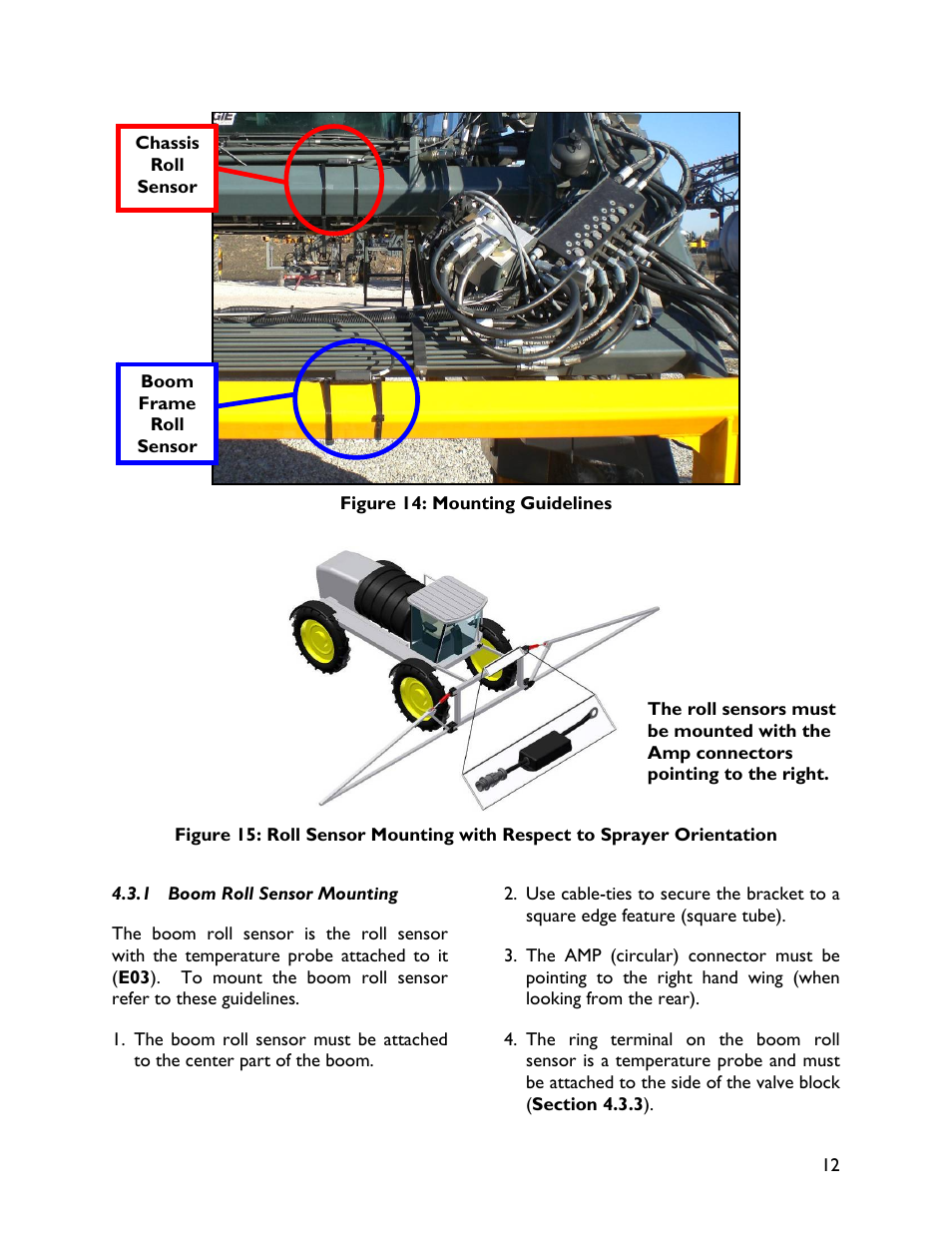 1 boom roll sensor mounting | NORAC UC4+BC+HG3 User Manual | Page 15 / 24