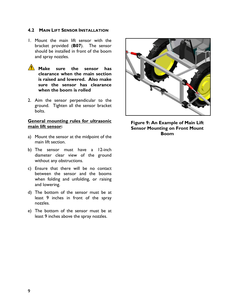 2 main lift sensor installation | NORAC UC4+BC+HG4 User Manual | Page 12 / 22