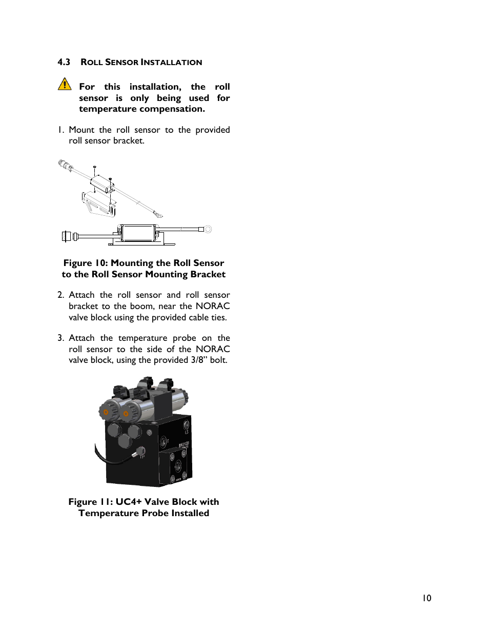 3 roll sensor installation | NORAC UC4+BC+HG4 User Manual | Page 13 / 22