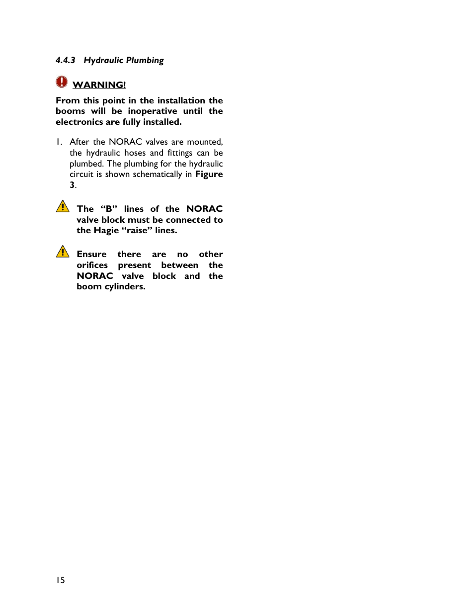 3 hydraulic plumbing | NORAC UC4+BC+HG4 User Manual | Page 18 / 22