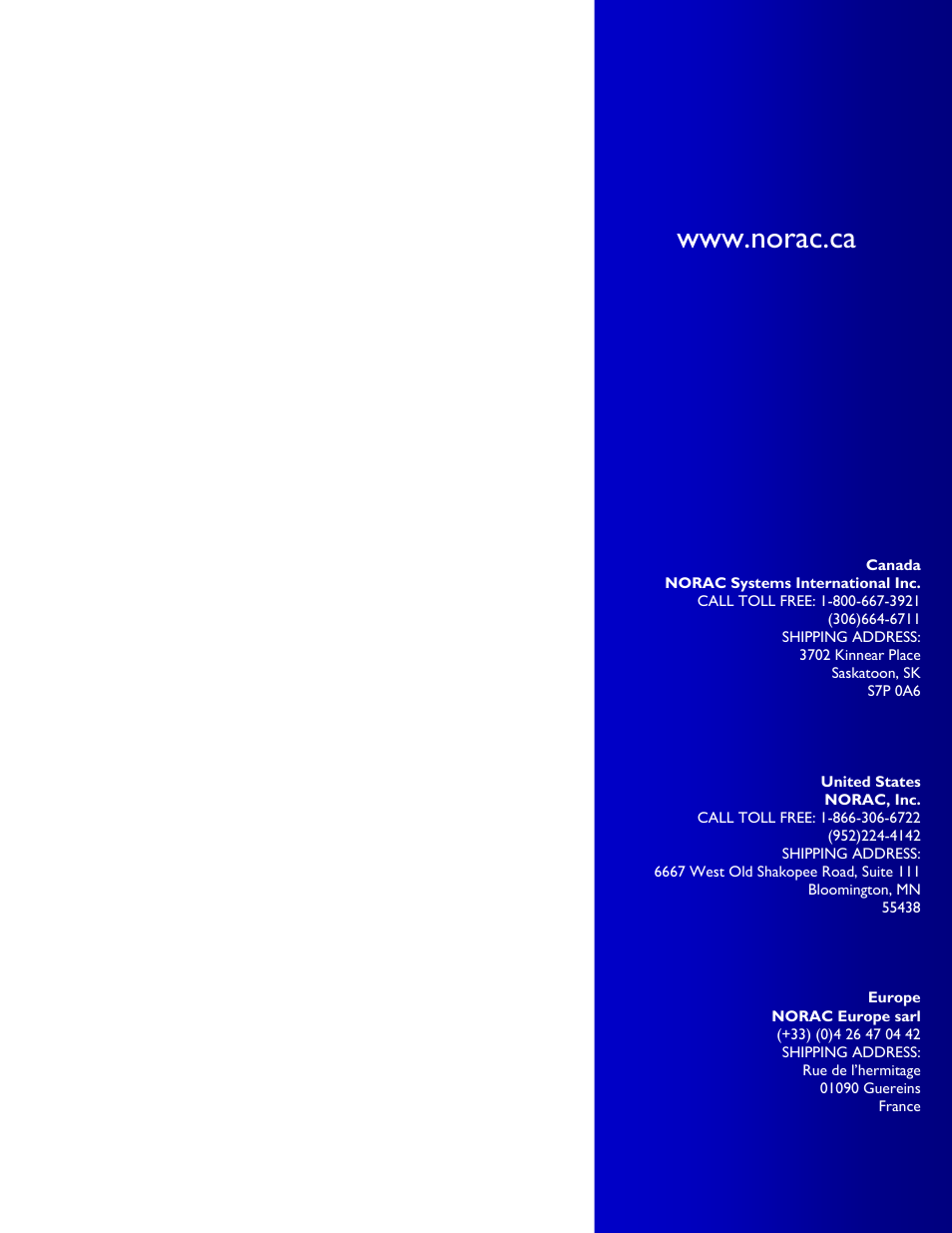 NORAC UC4+BC+HG4 User Manual | Page 22 / 22