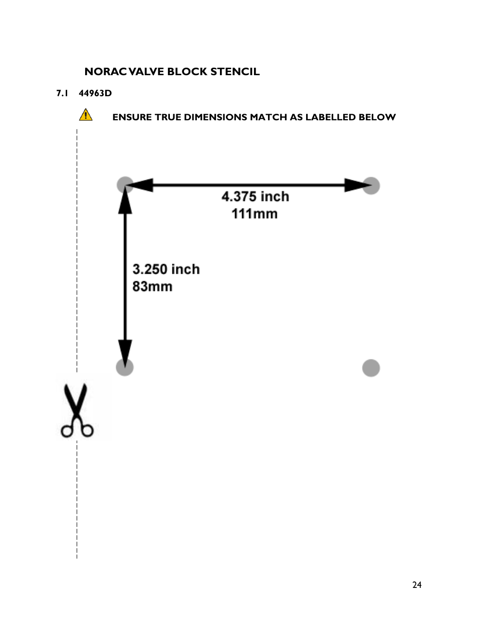 7 norac valve block stencil, 1 44963d | NORAC UC4+BC+MS User Manual | Page 27 / 28
