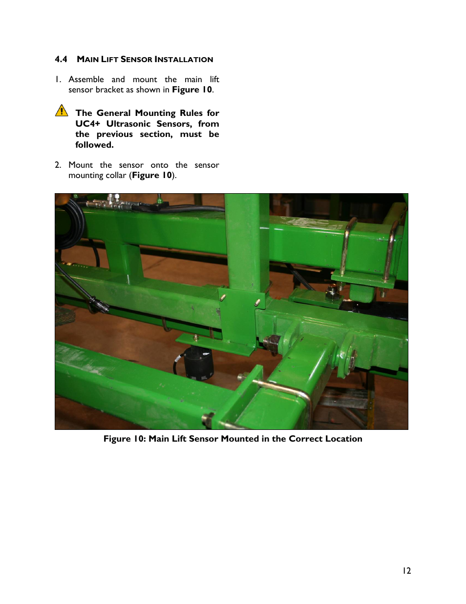 4 main lift sensor installation | NORAC UC4+BC+SM2 User Manual | Page 15 / 35