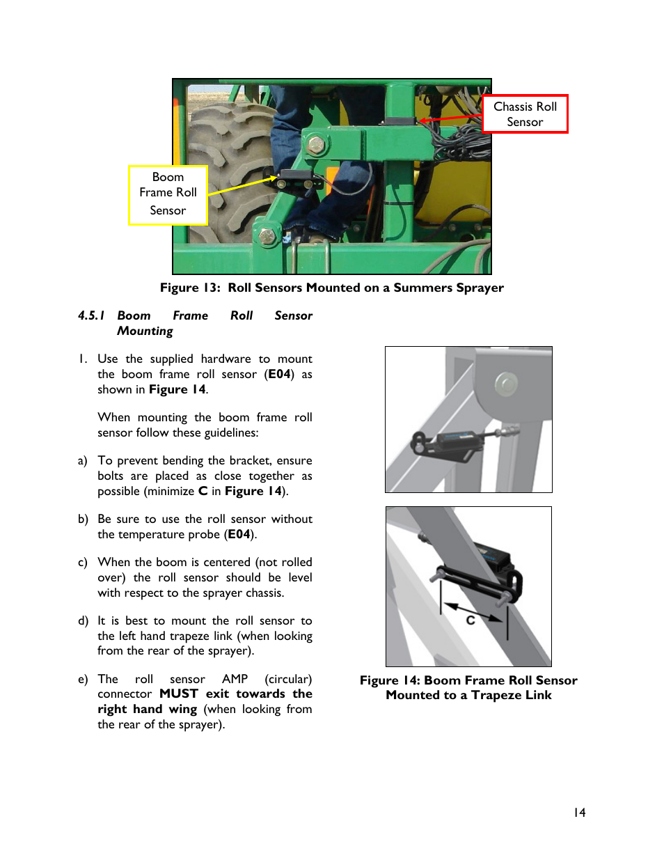 1 boom frame roll sensormounting | NORAC UC4+BC+SM2 User Manual | Page 17 / 35