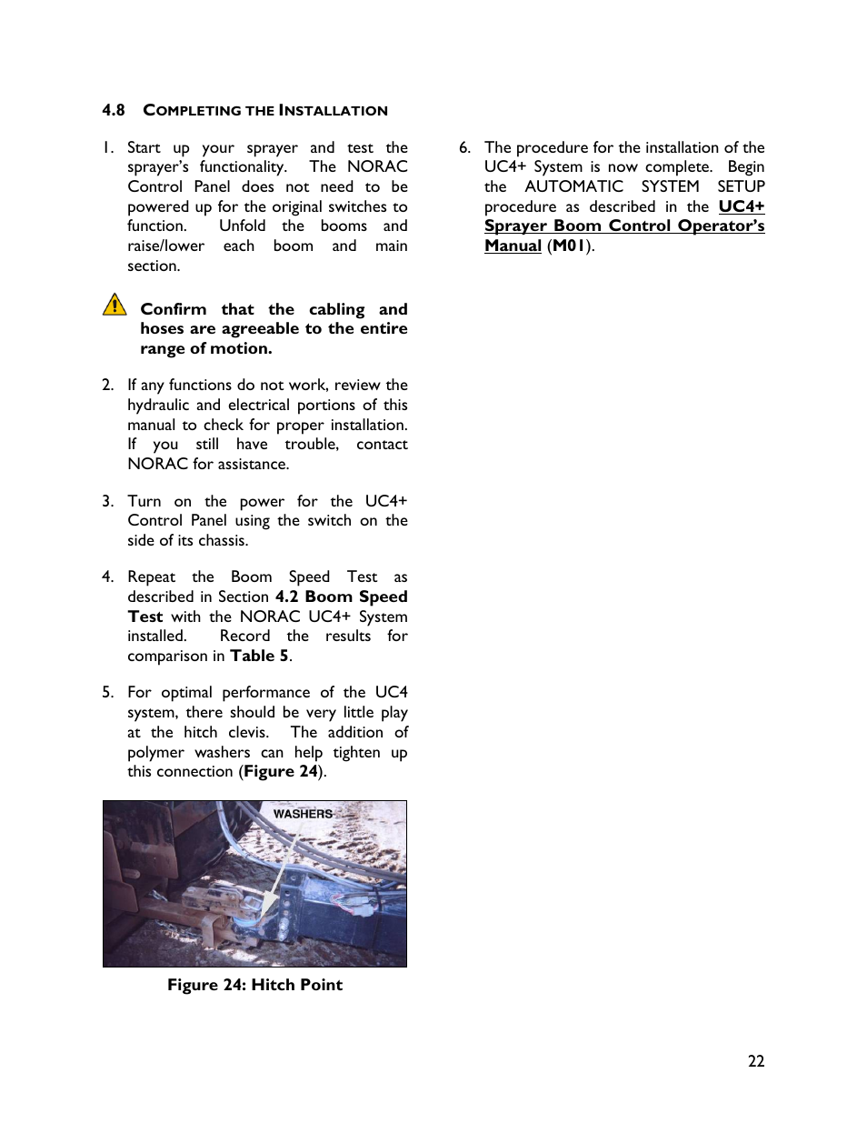 8 completing the installation | NORAC UC4+BC+SM2 User Manual | Page 25 / 35