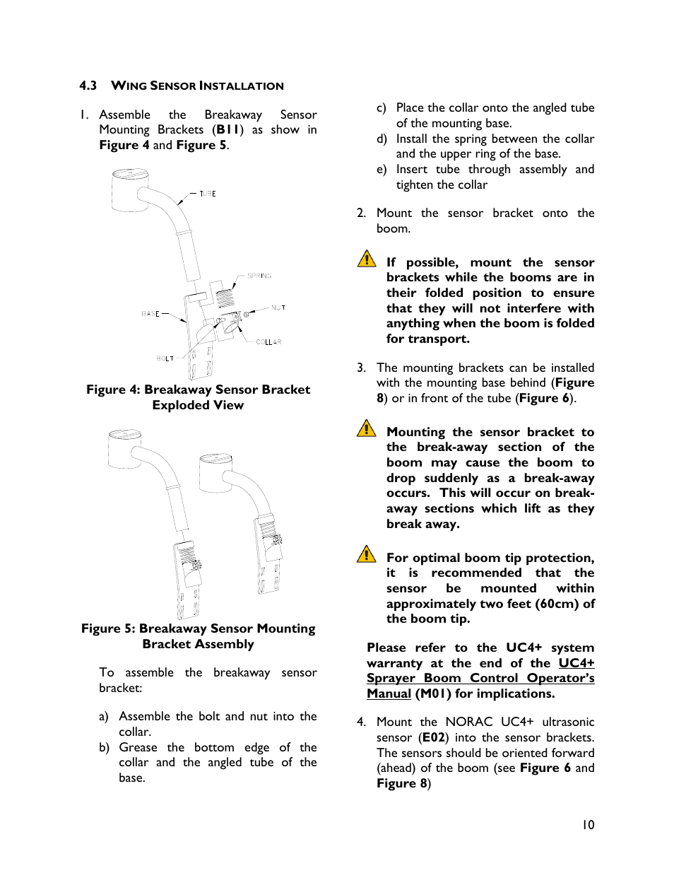 3 wing sensor installation | NORAC UC4+BC+SM4 User Manual | Page 13 / 37