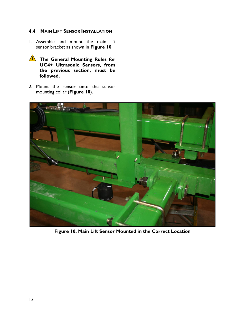 4 main lift sensor installation | NORAC UC4+BC+SM4 User Manual | Page 16 / 37