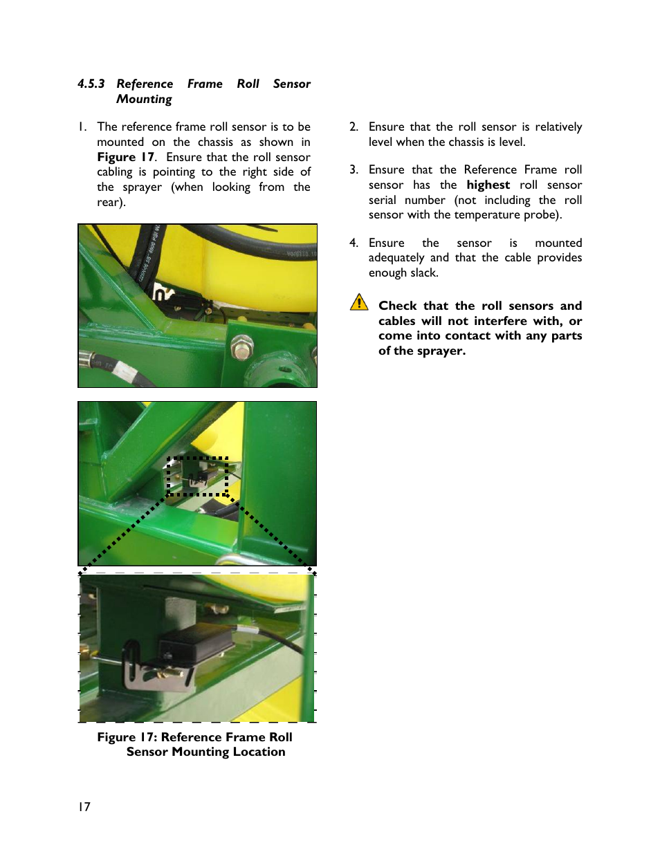 3 reference frame roll sensormounting | NORAC UC4+BC+SM4 User Manual | Page 20 / 37
