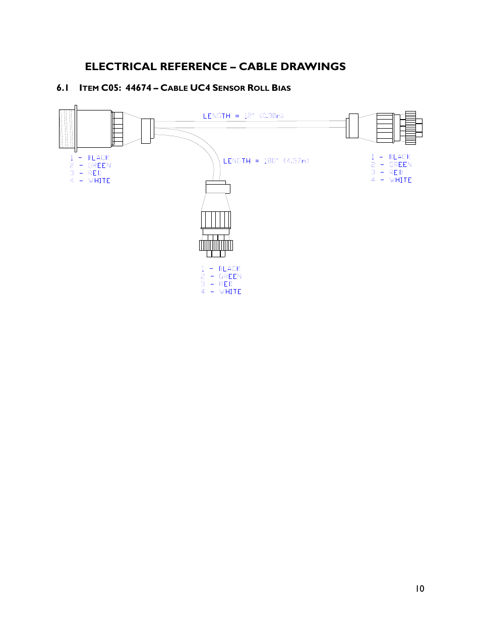 6 electrical reference – cable drawings, 1 item c05: 44674 | NORAC UC4+SM3-4B User Manual | Page 13 / 15