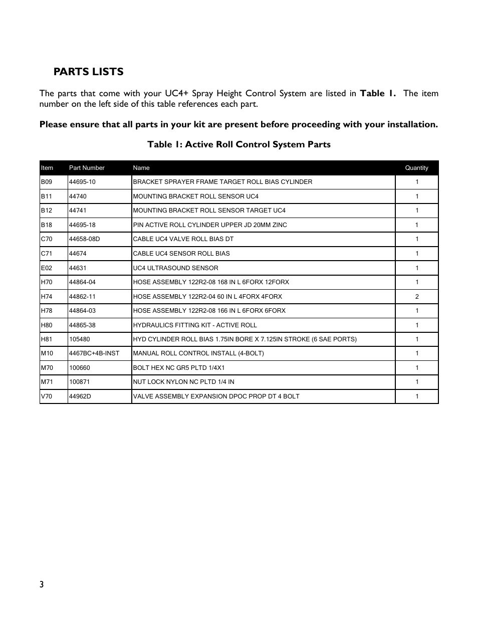 3 parts lists, Parts lists | NORAC 4467BC+4B User Manual | Page 6 / 27