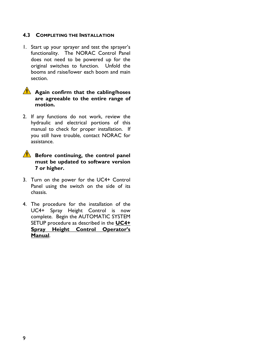 3 completing the installation | NORAC 4465BC+ User Manual | Page 12 / 14