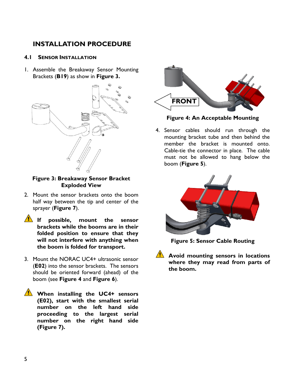 4 installation procedure, 1 sensor installation | NORAC 4465BC+NT User Manual | Page 8 / 14