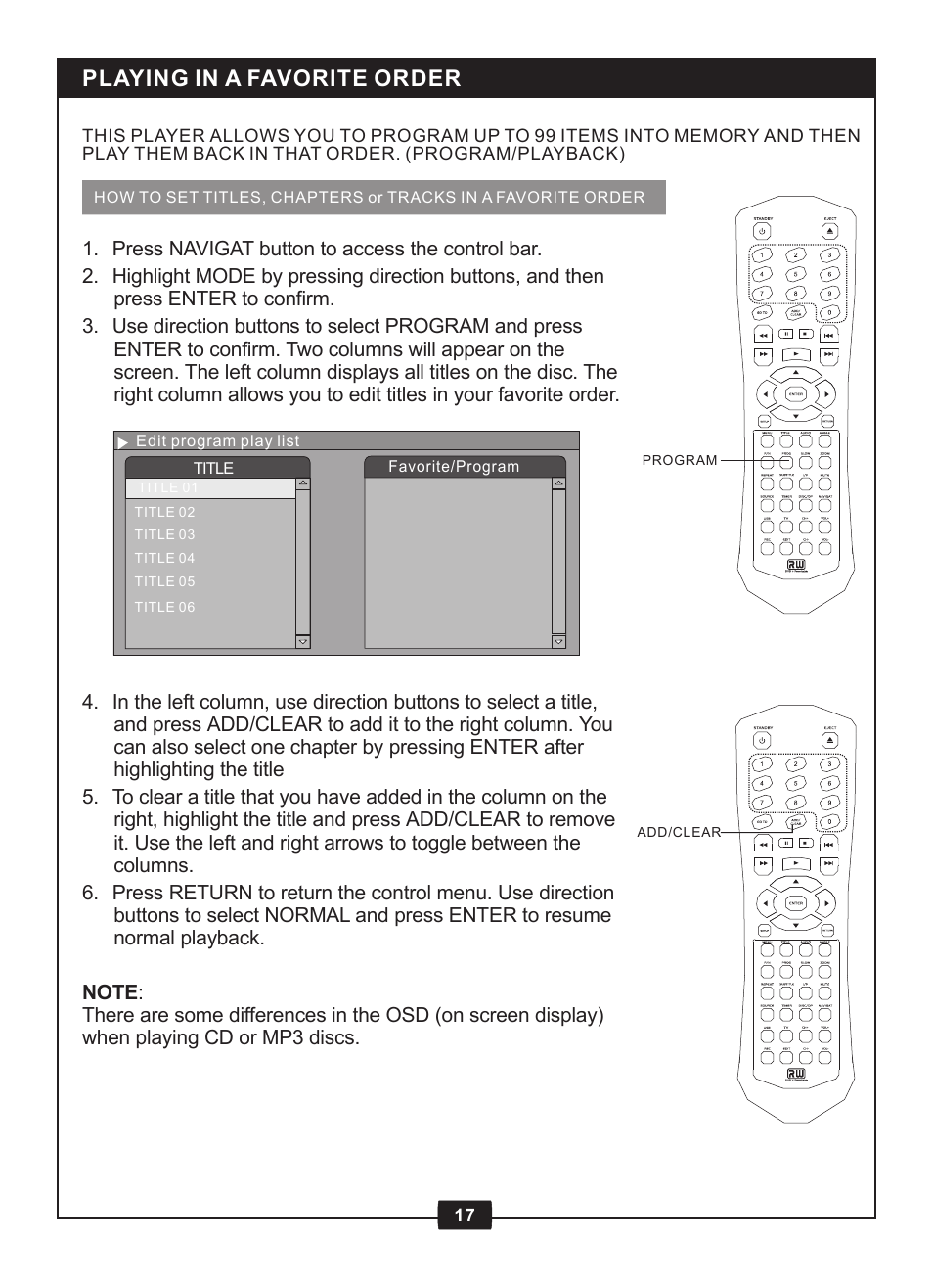 Playing in a favorite order | Centrios 1611305 User Manual | Page 19 / 33