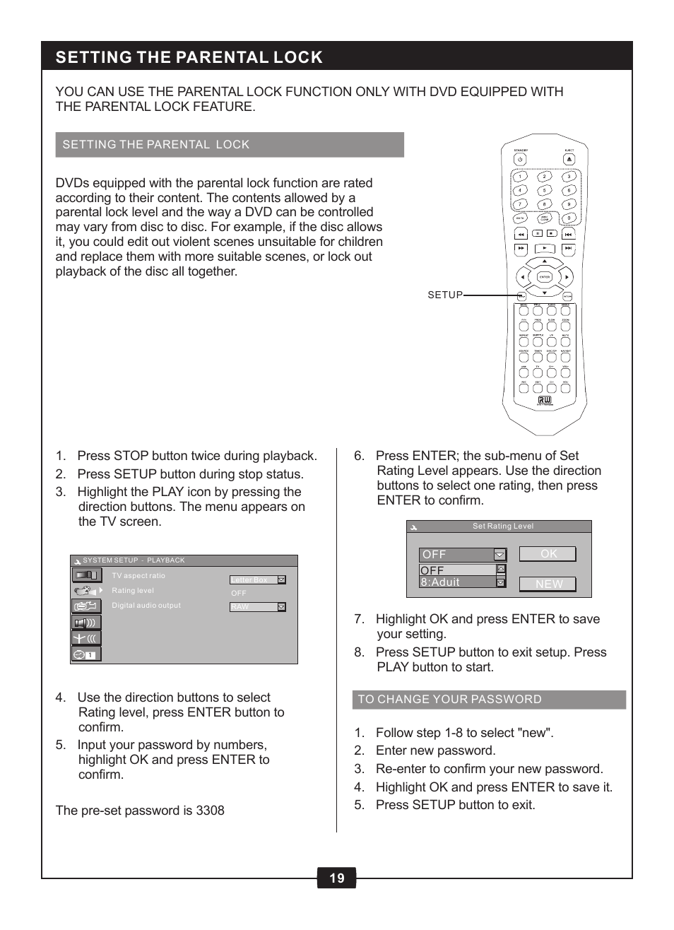 Setting the parental lock | Centrios 1611305 User Manual | Page 21 / 33