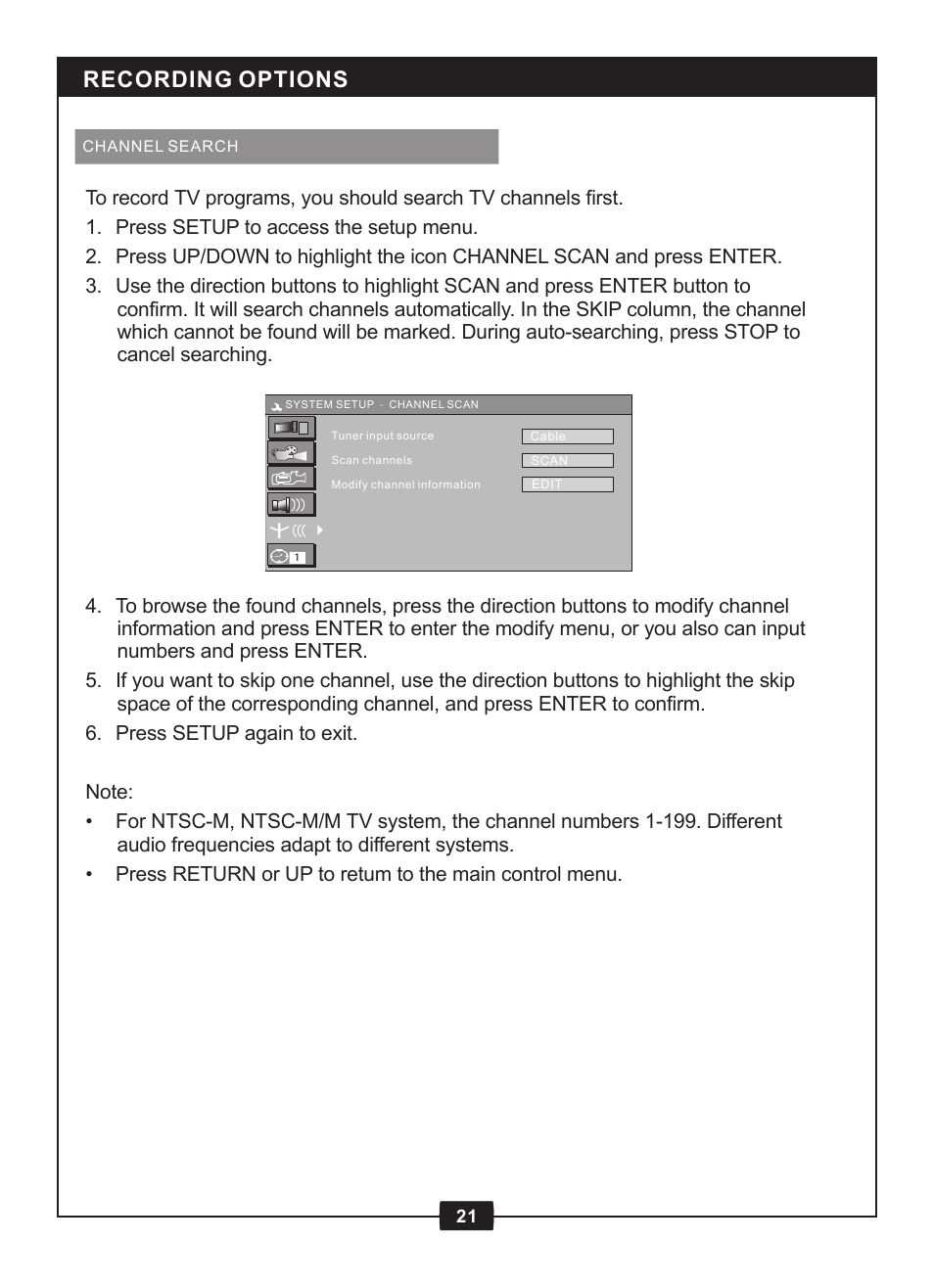 Recording options | Centrios 1611305 User Manual | Page 23 / 33