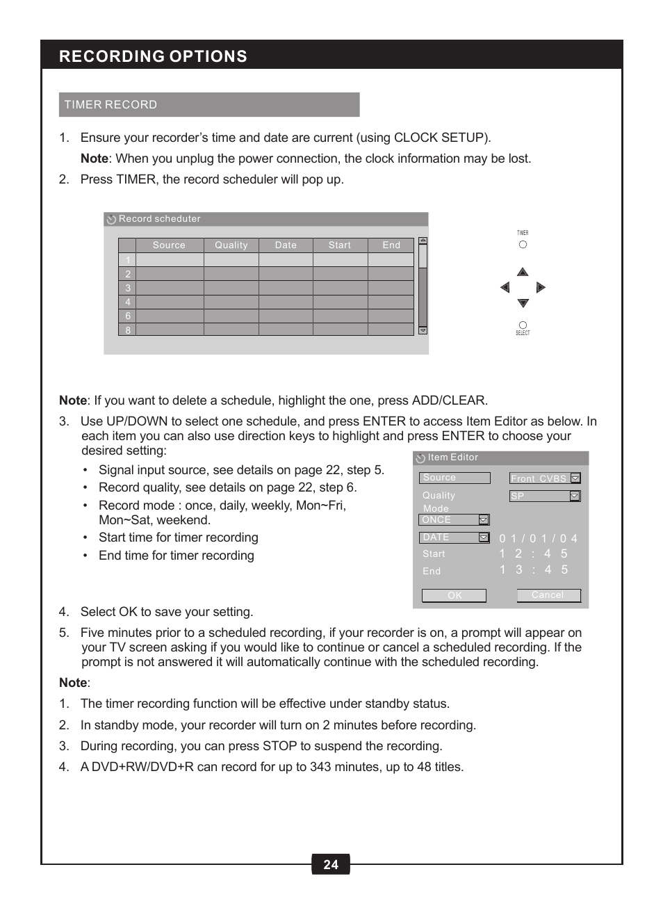 Recording options | Centrios 1611305 User Manual | Page 26 / 33