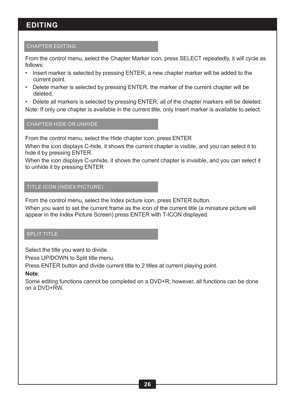 Editing | Centrios 1611305 User Manual | Page 28 / 33