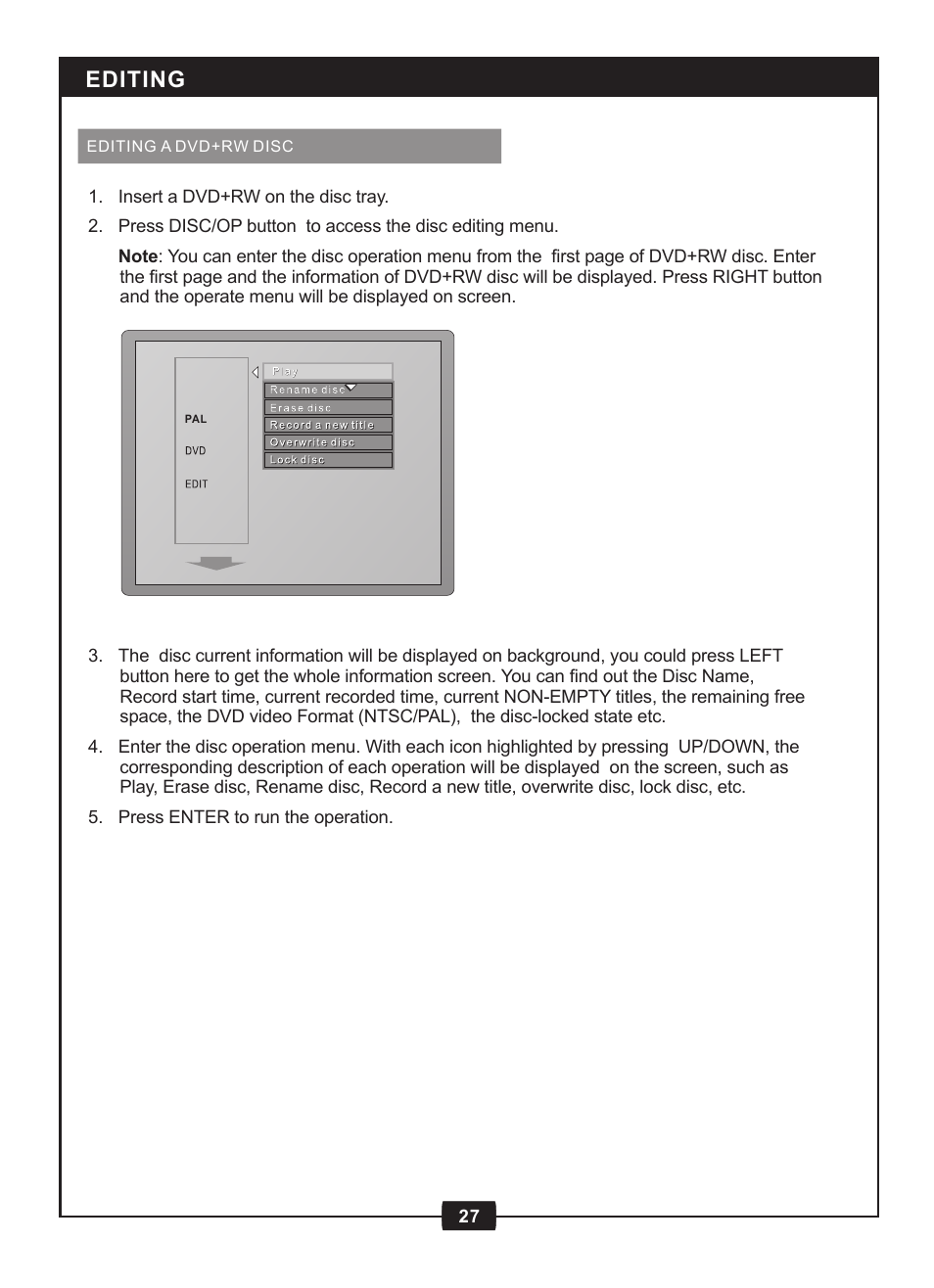 Editing | Centrios 1611305 User Manual | Page 29 / 33