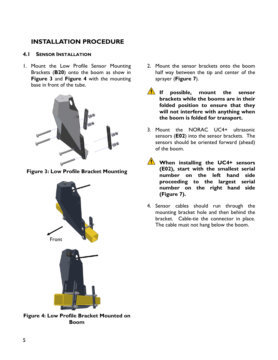 4 installation procedure, 1 sensor installation | NORAC 4465BC+LP User Manual | Page 8 / 14