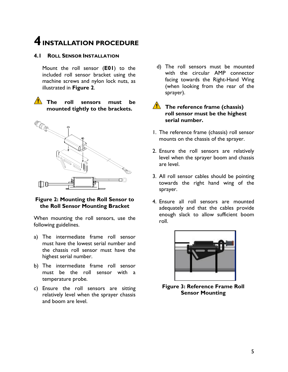 4installation procedure, 1 roll sensor installation | NORAC 4468BC+ User Manual | Page 7 / 11