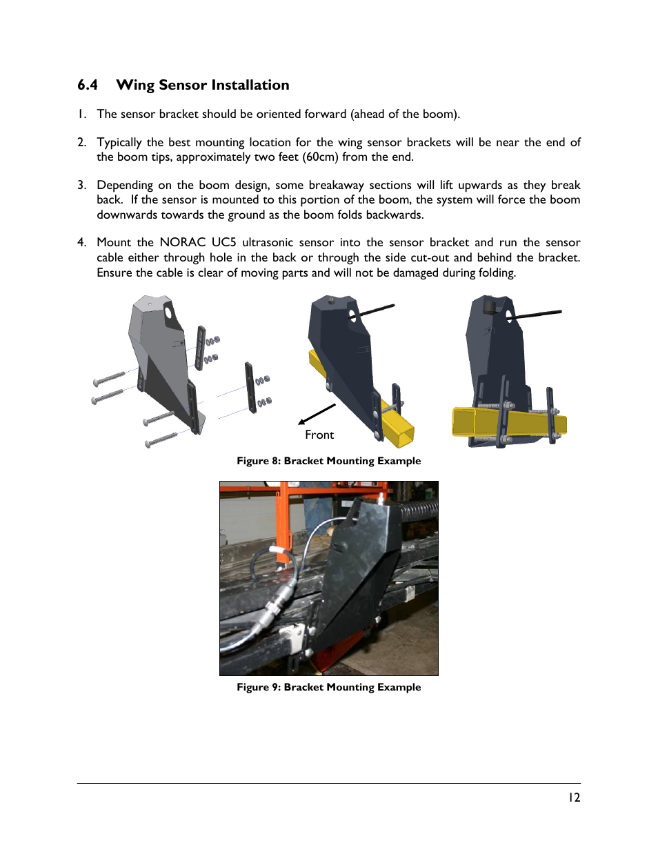 4 wing sensor installation | NORAC UC5-BC-AP02 User Manual | Page 15 / 36