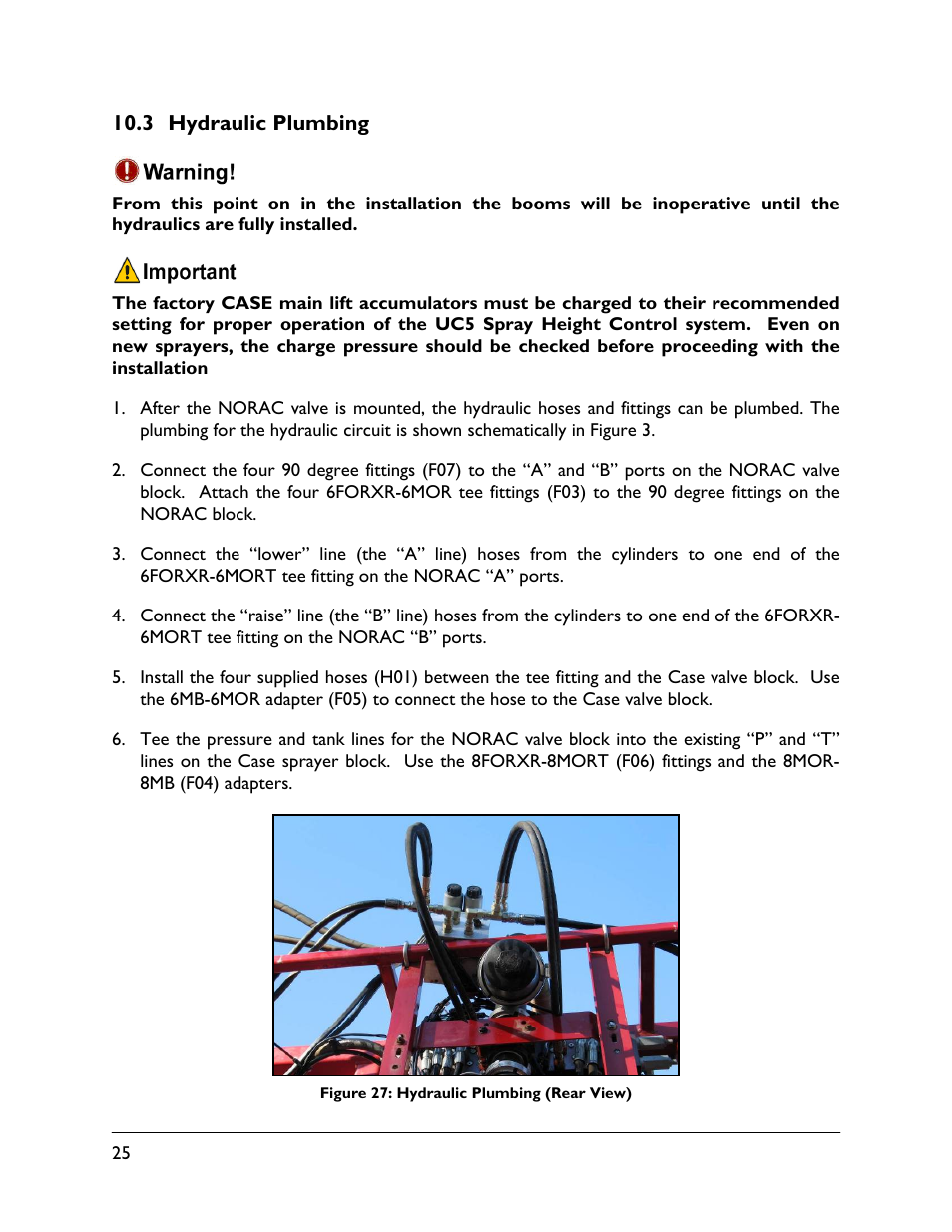 3 hydraulic plumbing | NORAC UC5-BC-CS01 User Manual | Page 28 / 36