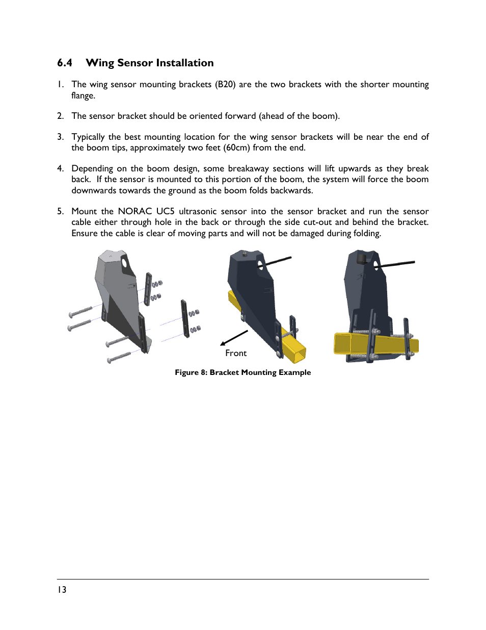 4 wing sensor installation | NORAC UC5-BC-CS02 User Manual | Page 16 / 37