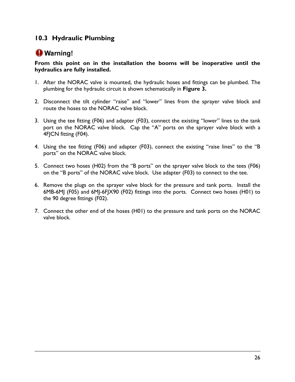 3 hydraulic plumbing | NORAC UC5-BC-CS02 User Manual | Page 29 / 37