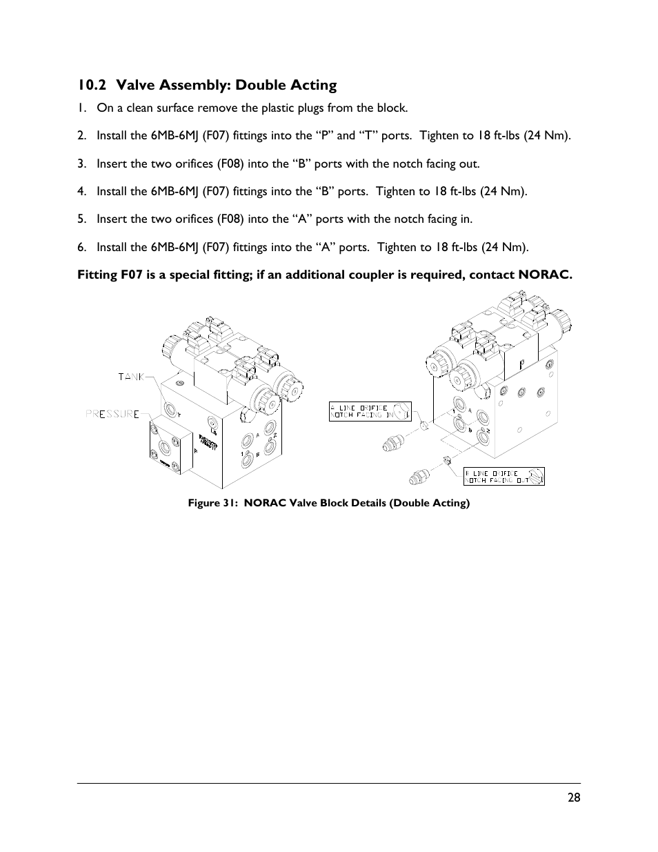 2 valve assembly: double acting | NORAC UC5-BC-GN01 User Manual | Page 31 / 39