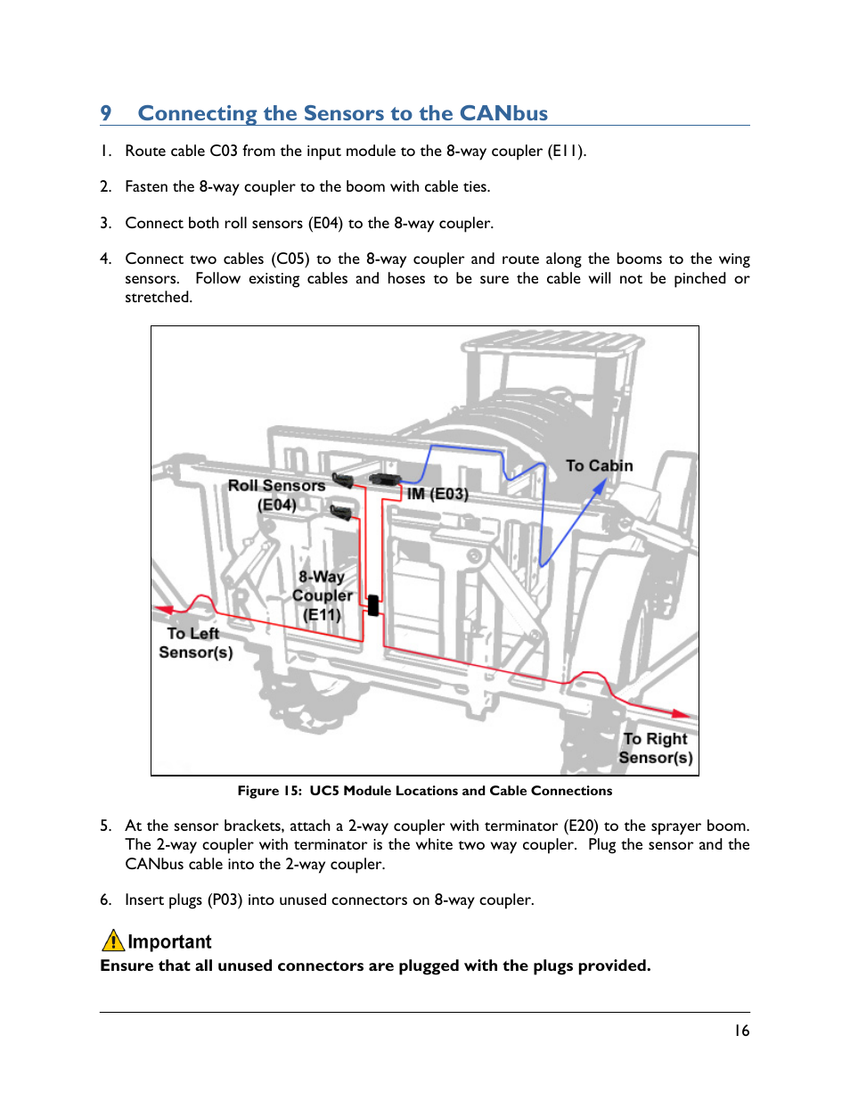 9 connecting the sensors to the canbus | NORAC UC5-BC-GN05 User Manual | Page 19 / 23