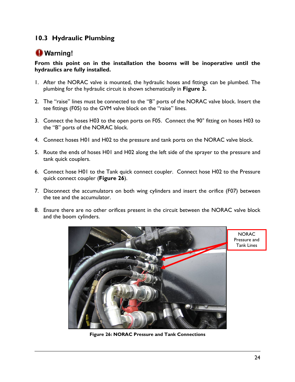 3 hydraulic plumbing | NORAC UC5-BC-GV01 User Manual | Page 27 / 35