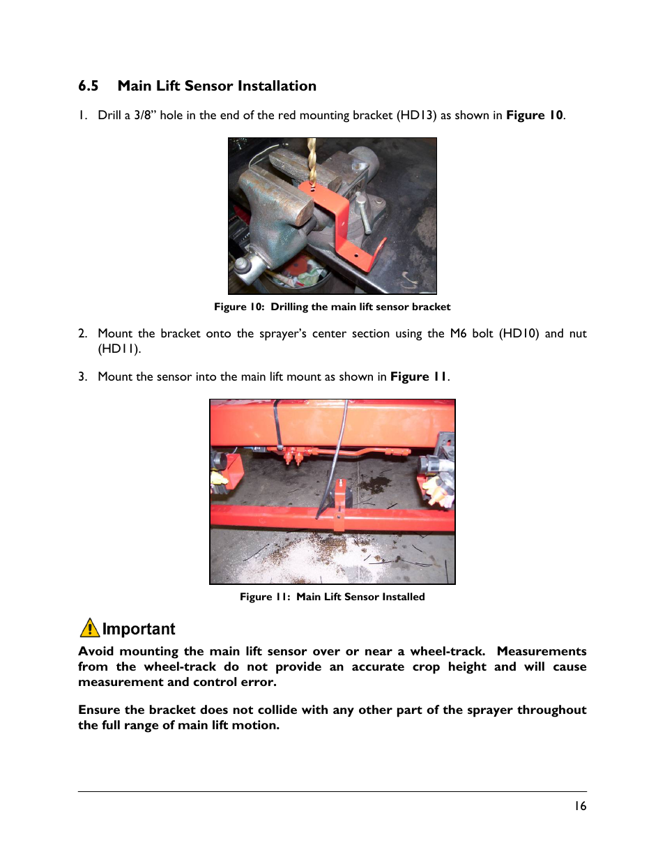 5 main lift sensor installation | NORAC UC5-BC-HD03 User Manual | Page 19 / 41