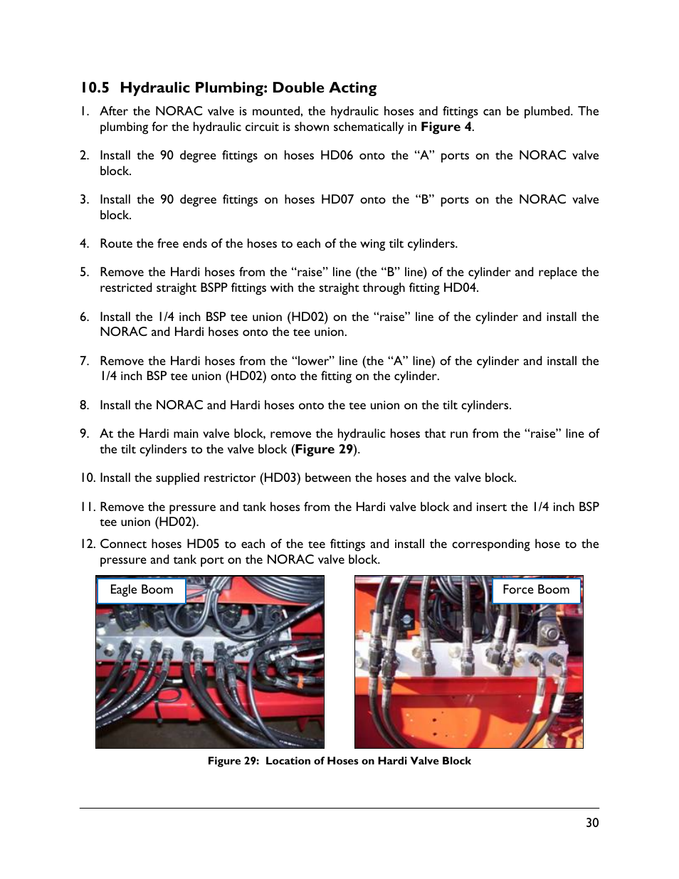 5 hydraulic plumbing: double acting | NORAC UC5-BC-HD03 User Manual | Page 33 / 41