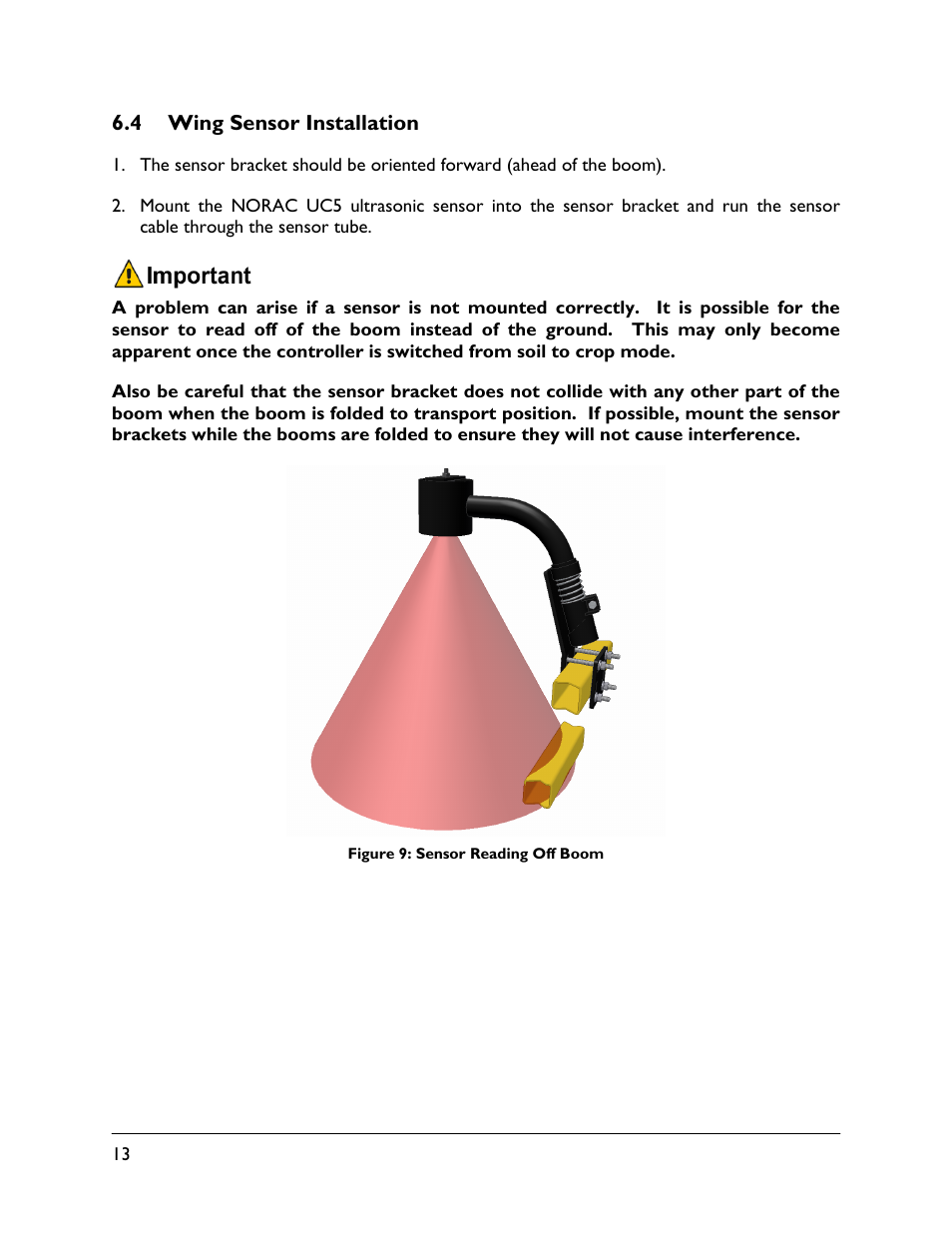 4 wing sensor installation | NORAC UC5-BC-HD06 User Manual | Page 16 / 44