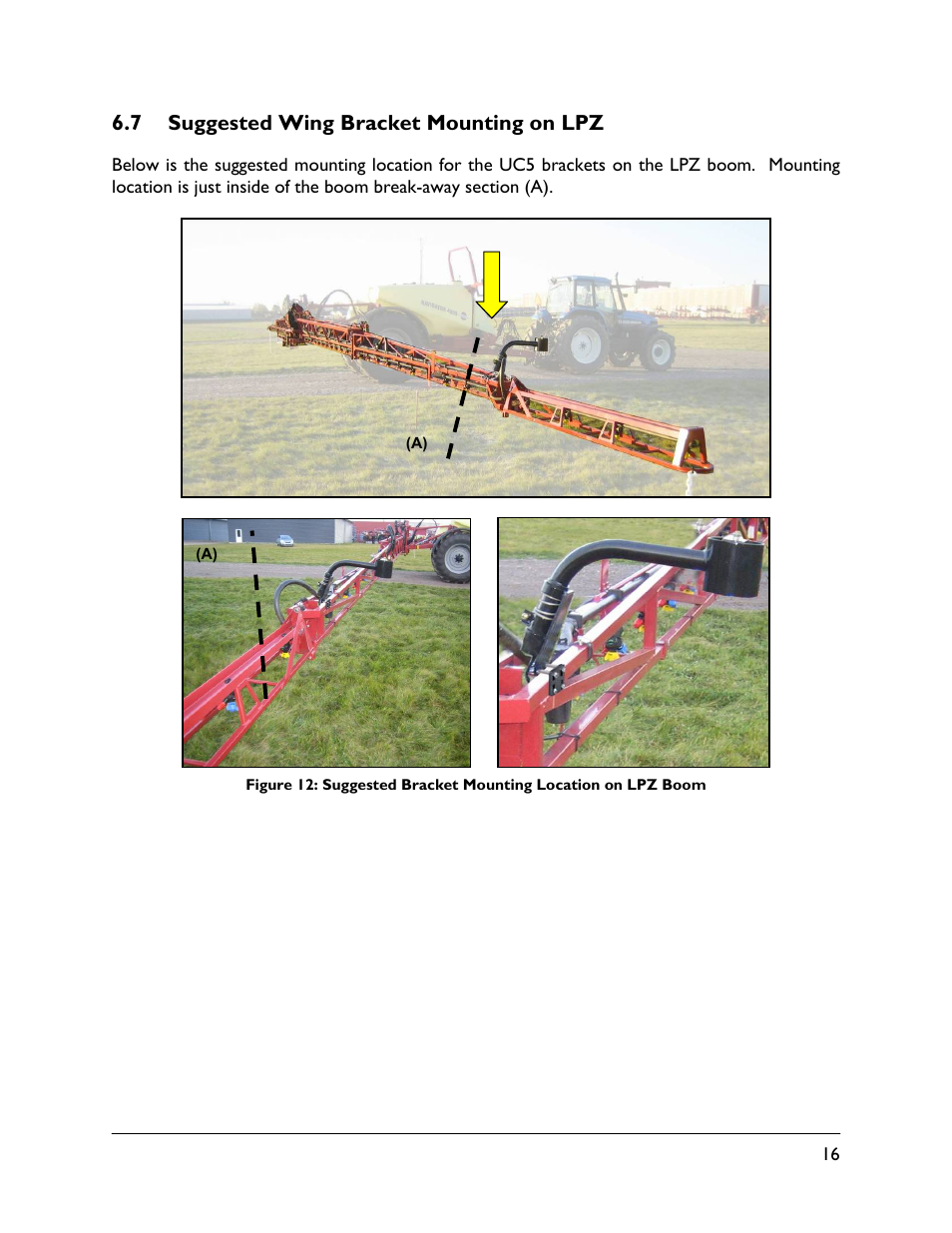 7 suggested wing bracket mounting on lpz | NORAC UC5-BC-HD06 User Manual | Page 19 / 44