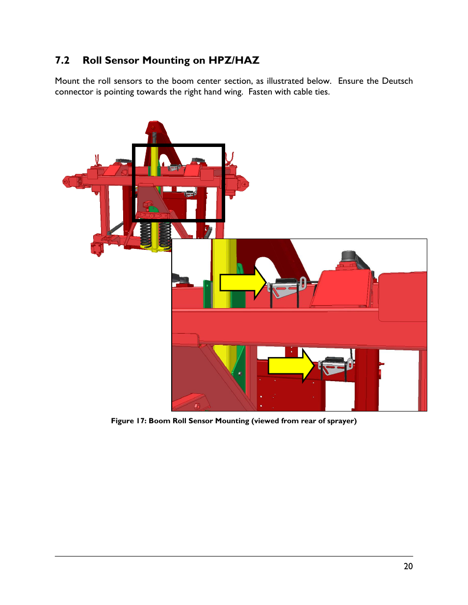 2 roll sensor mounting on hpz/haz | NORAC UC5-BC-HD06 User Manual | Page 23 / 44