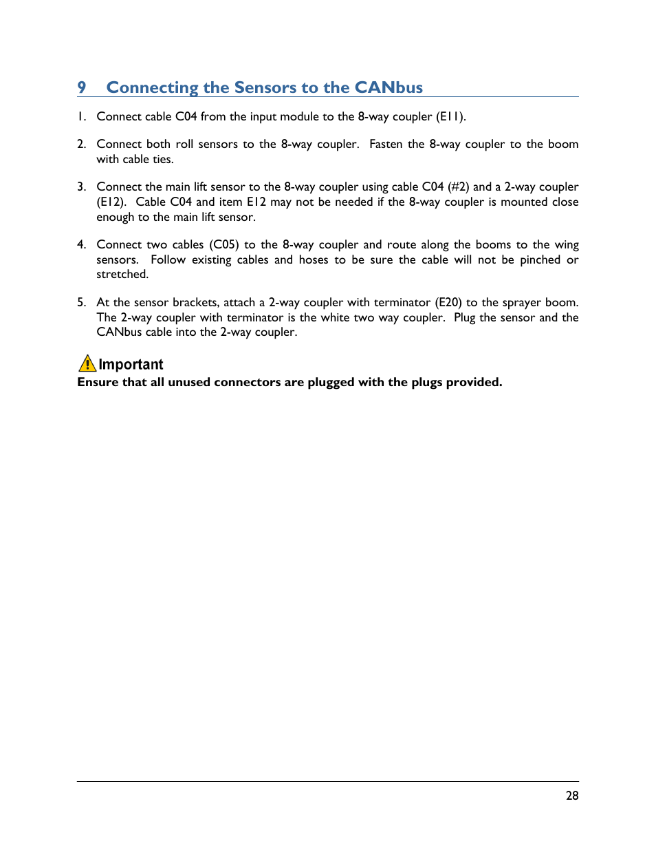 9 connecting the sensors to the canbus | NORAC UC5-BC-HD06 User Manual | Page 31 / 44