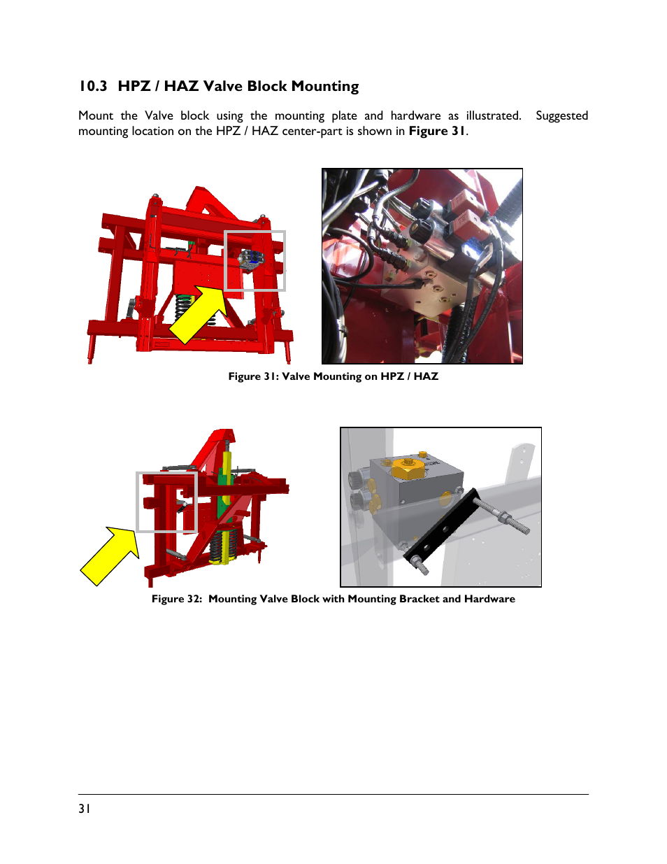 3 hpz / haz valve block mounting | NORAC UC5-BC-HD06 User Manual | Page 34 / 44
