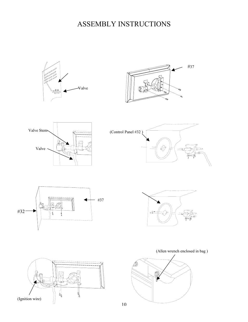 Assembly instructions, Side burner valve assembly | Charmglow GRILL 720-0230 User Manual | Page 12 / 33