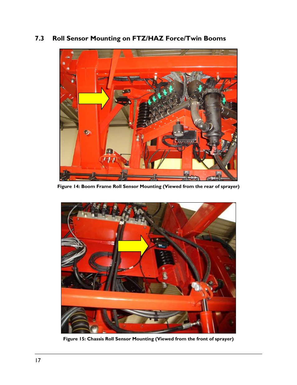 3 roll sensor mounting on ftz/haz force/twin booms | NORAC UC5-BC-HD08 User Manual | Page 20 / 38