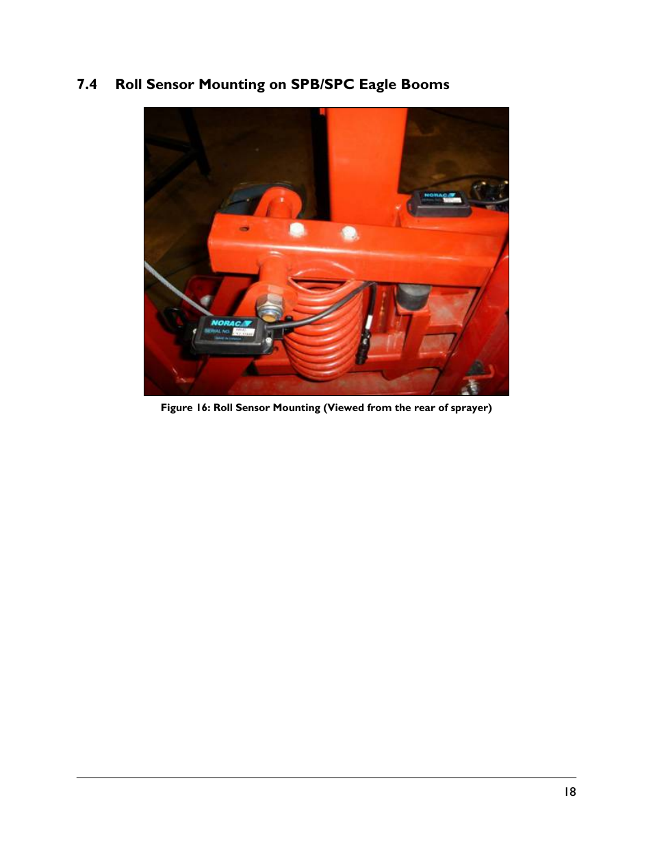 4 roll sensor mounting on spb/spc eagle booms | NORAC UC5-BC-HD08 User Manual | Page 21 / 38