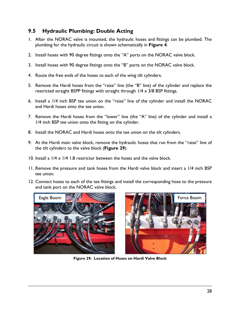 5 hydraulic plumbing: double acting | NORAC UC5-BC-HD08 User Manual | Page 31 / 38