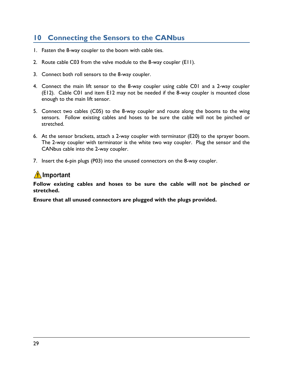 10 connecting the sensors to the canbus | NORAC UC5-BC-HD08 User Manual | Page 32 / 38