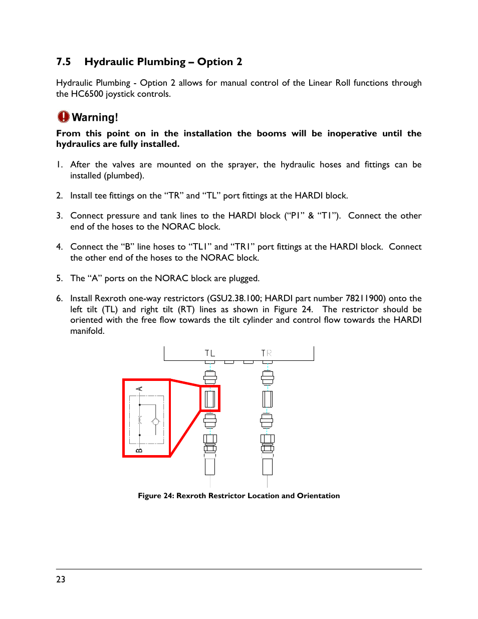 5 hydraulic plumbing – option 2 | NORAC UC5-BC-HD08A User Manual | Page 26 / 37