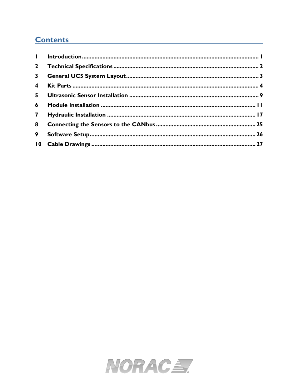 NORAC UC5-BC-HD08A User Manual | Page 3 / 37