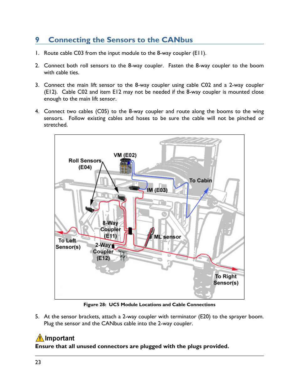 9 connecting the sensors to the canbus | NORAC UC5-BC-JD06 User Manual | Page 26 / 40