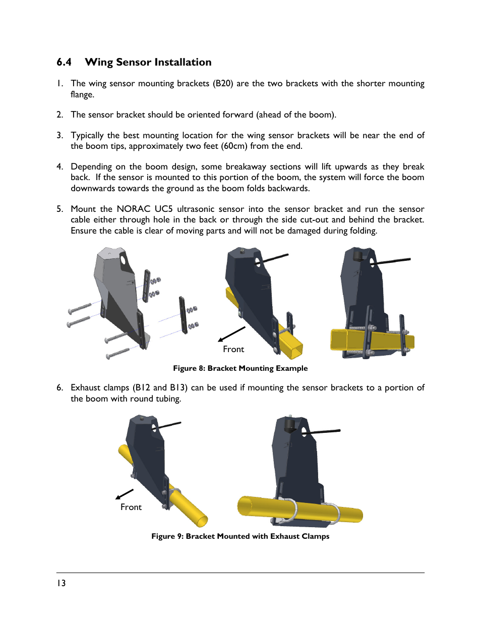 4 wing sensor installation | NORAC UC5-BC-JD08 User Manual | Page 16 / 38