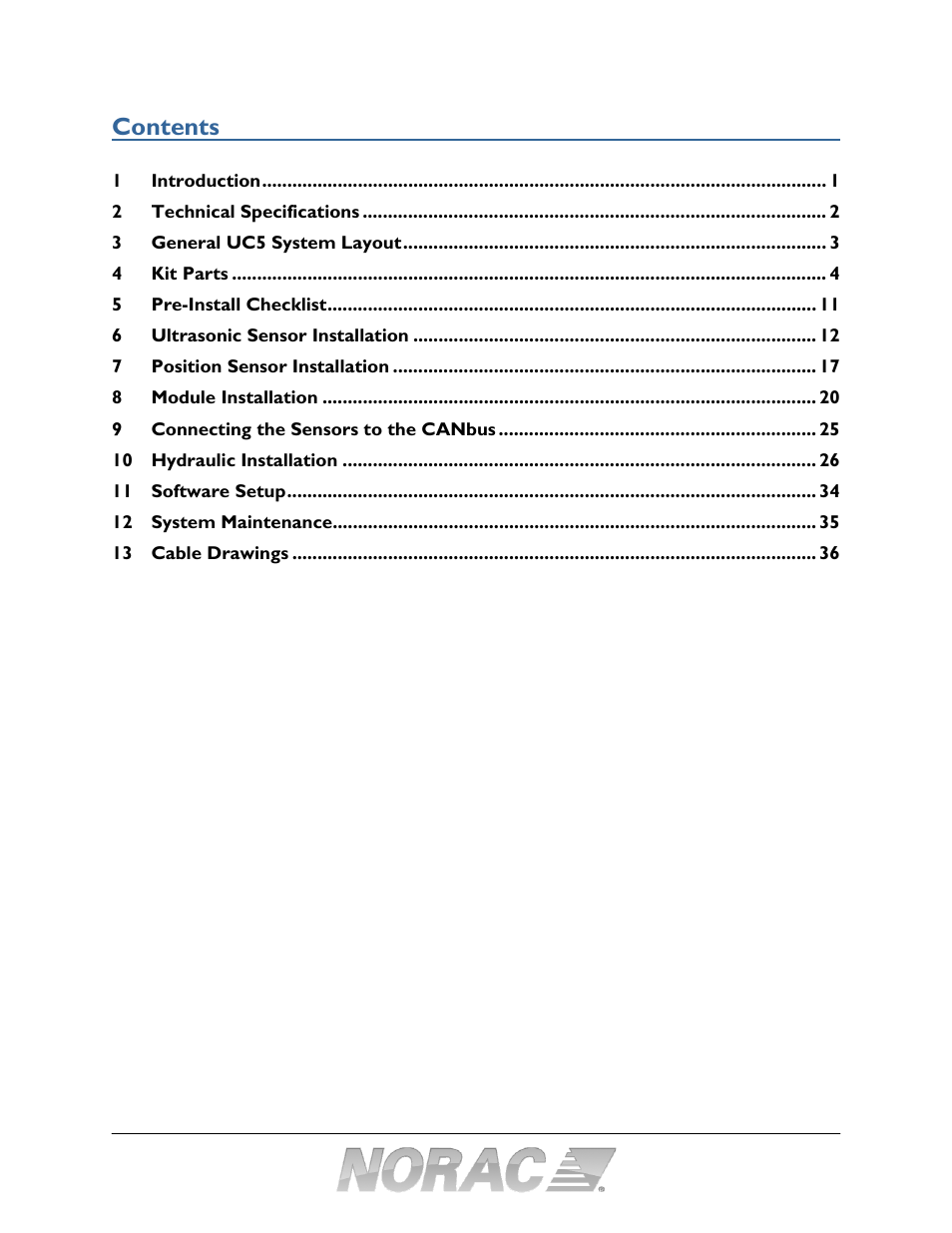 NORAC UC5-BC-JD08A User Manual | Page 3 / 45