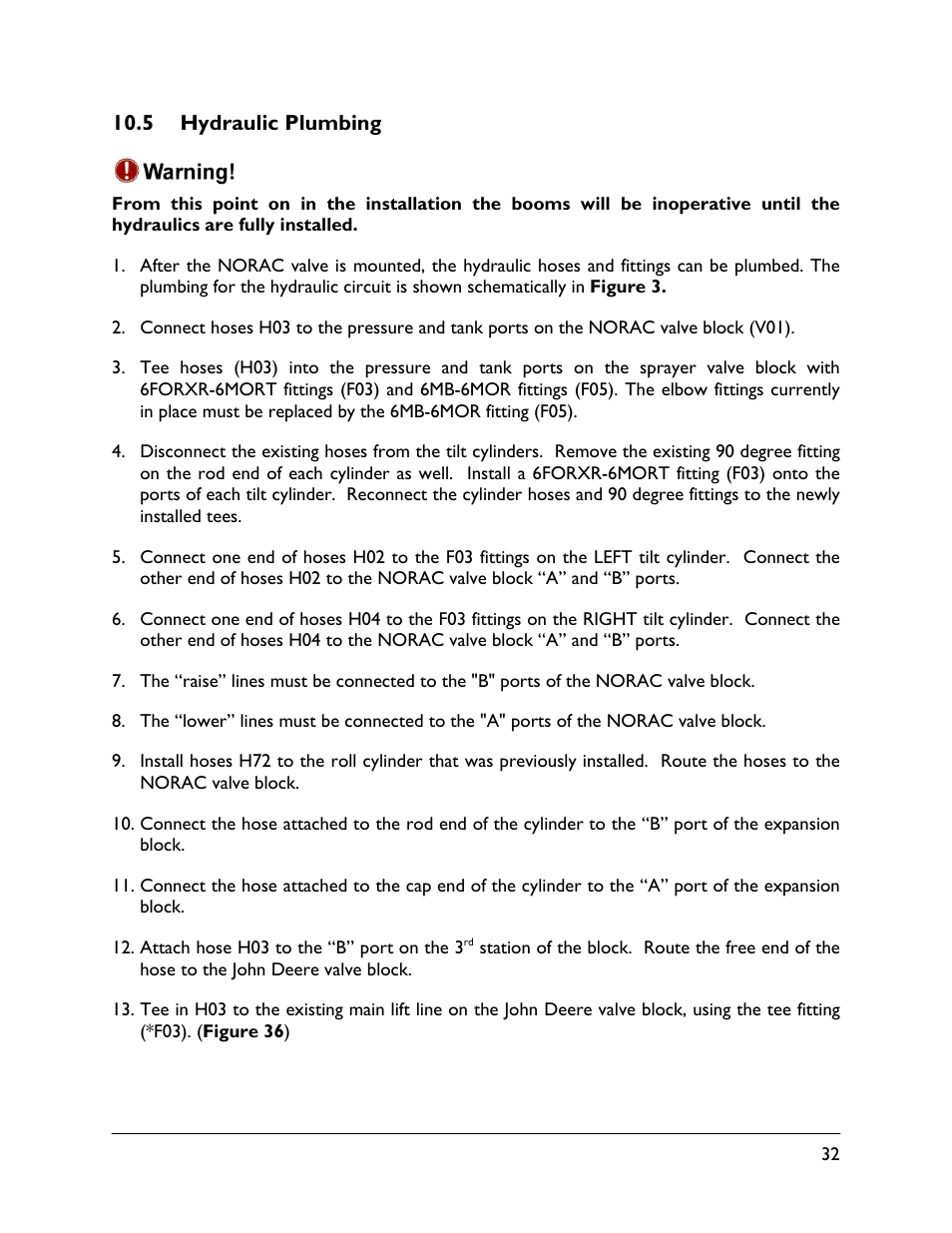 5 hydraulic plumbing | NORAC UC5-BC-JD08A User Manual | Page 35 / 45
