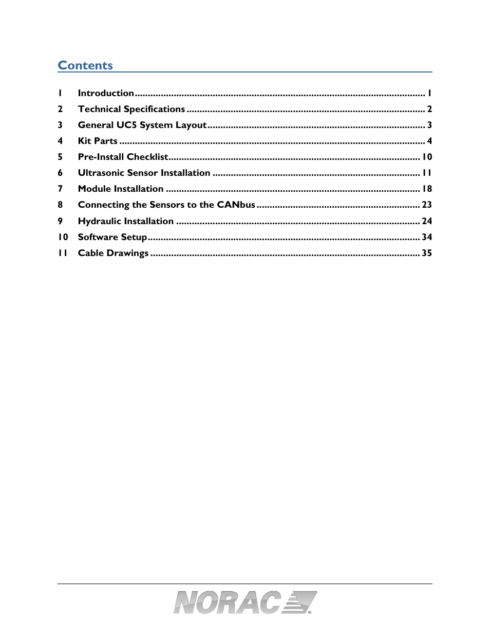 NORAC UC5-BC-JD10A User Manual | Page 3 / 44